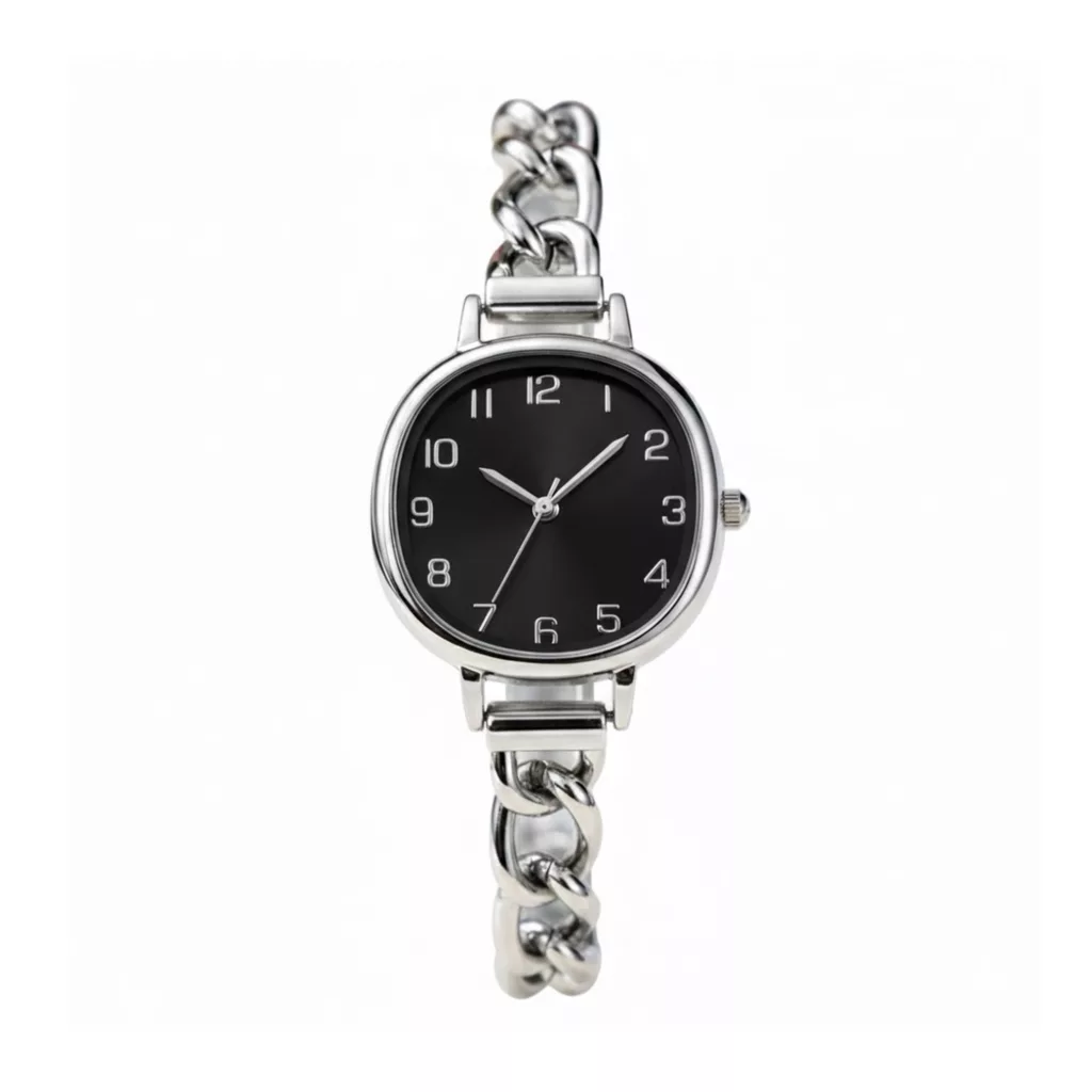 ساعت مچی عقربه‌ای کوارتز زنانه مدل بند زنجیری مینیمال 114C