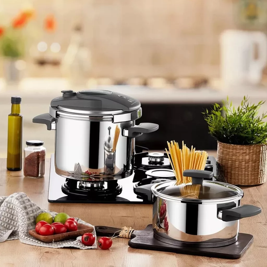 زودپز دوقلو آمبوس مدل درب چرخشی گنجایش 6 و 4 لیتر