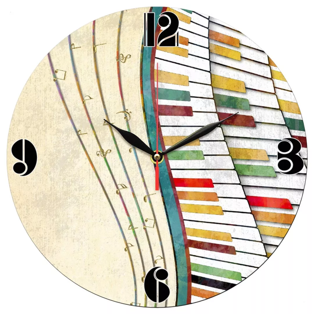 ساعت دیواری طرح پیانو و نت موسیقی کد 1369 ساعت دیواری طرح پیانو و نت موسیقی کد 1369