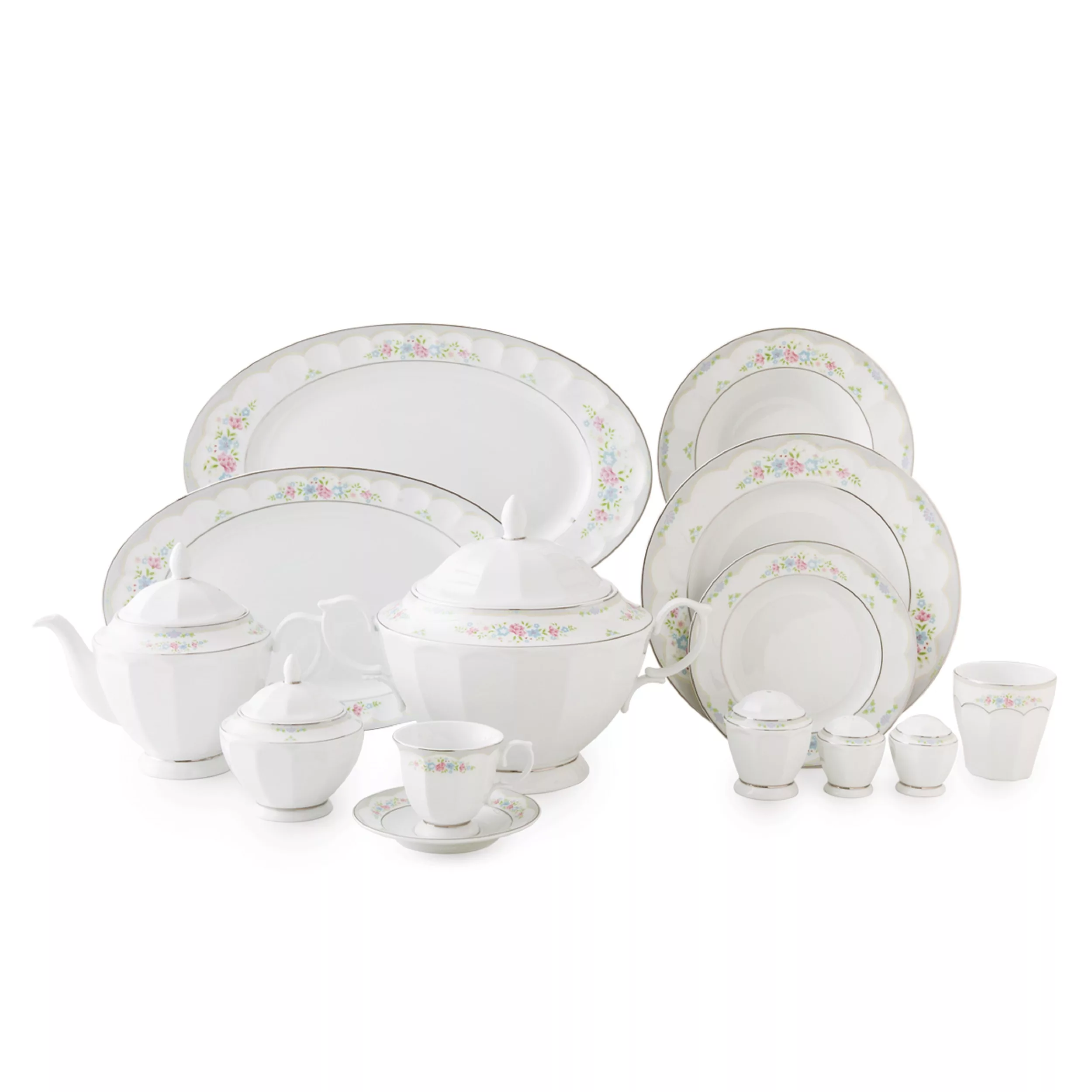 سرویس غذاخوری چینی زرین ایران مدل 103 پارچه نئوکلاسیک گلاریس درجه عالی