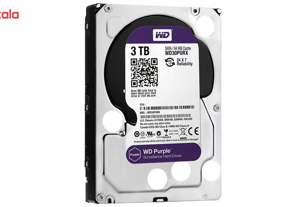 هارددیسک اینترنال وسترن دیجیتال مدل Purple WD30PURX ظرفیت 3 ترابایت