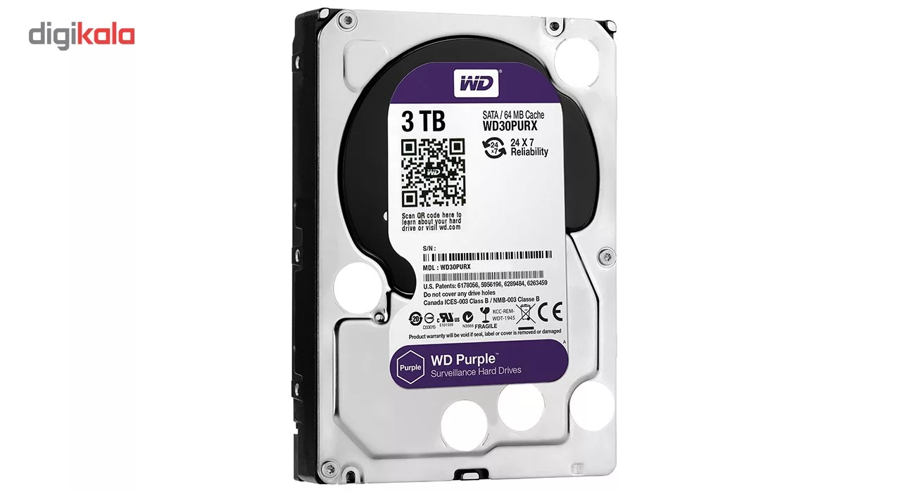 هارددیسک اینترنال وسترن دیجیتال مدل Purple WD30PURX ظرفیت 3 ترابایت