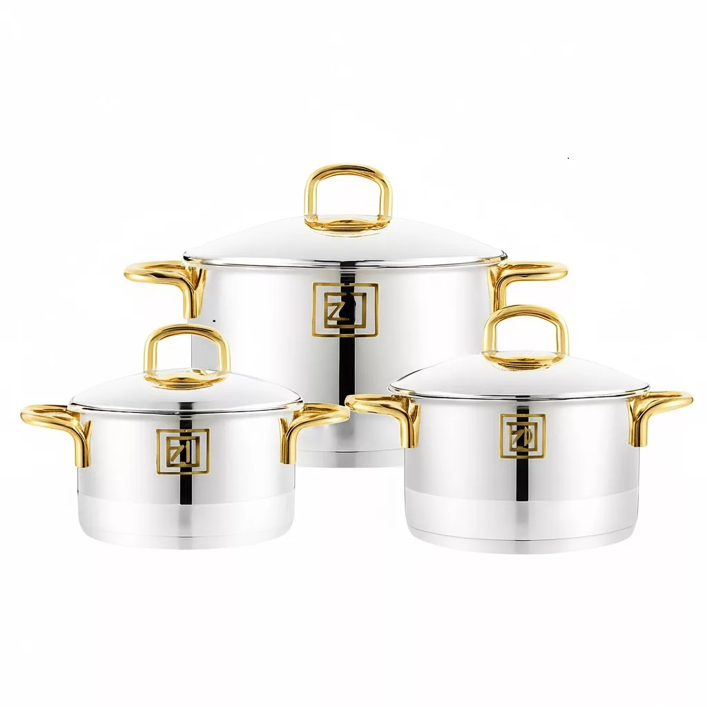 سرویس قابلمه استیل 6 پارچه بازرگانی زیو مدل 1400