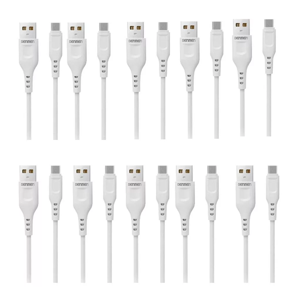 کابل تبدیل USB به microUSB دنمن مدل D01V طول 1 متر بسته 10 عددی