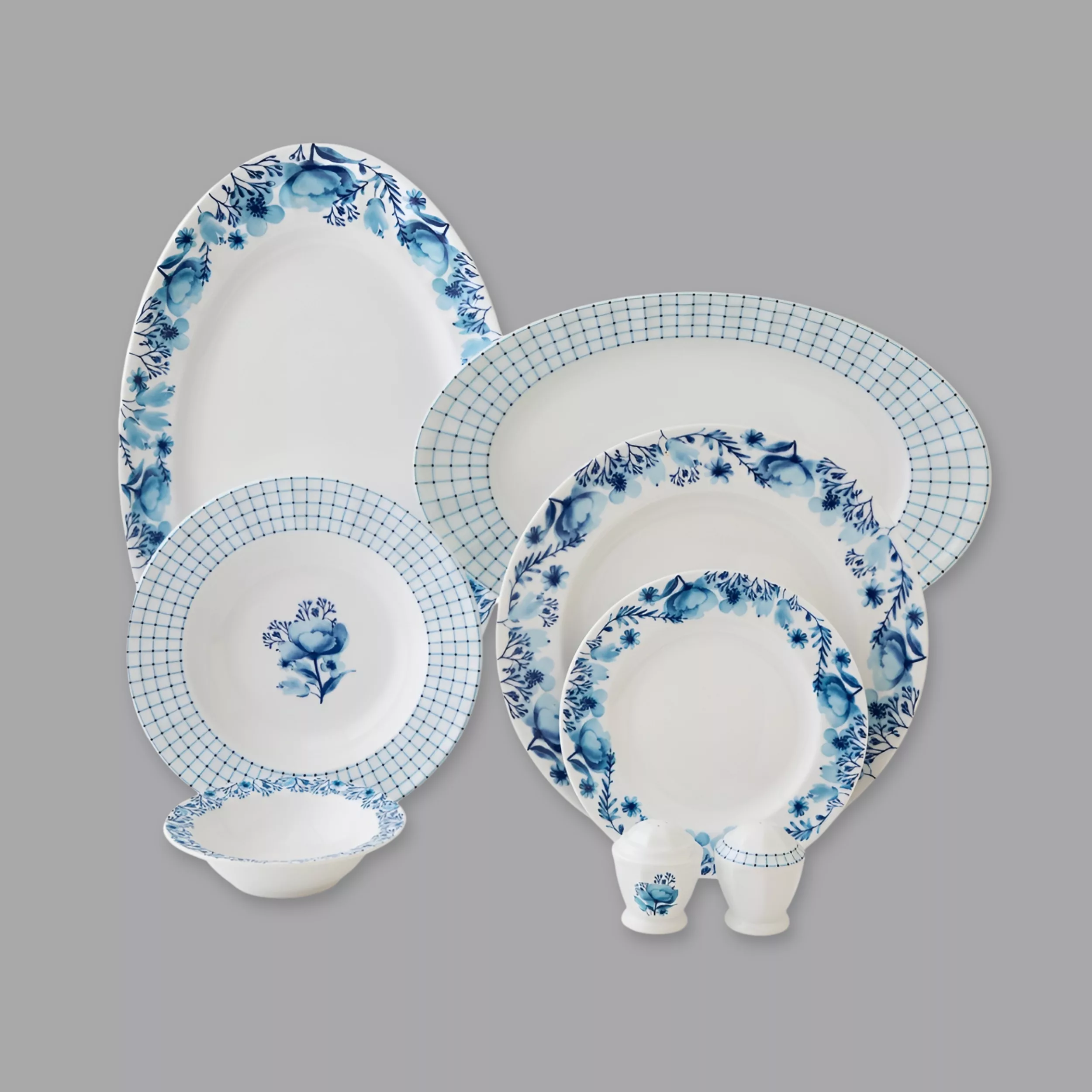 سرویس غذاخوری 29 پارچه 6 نفر چینی زرین ایران مدل نئوکلاسیک آراگل درجه عالی