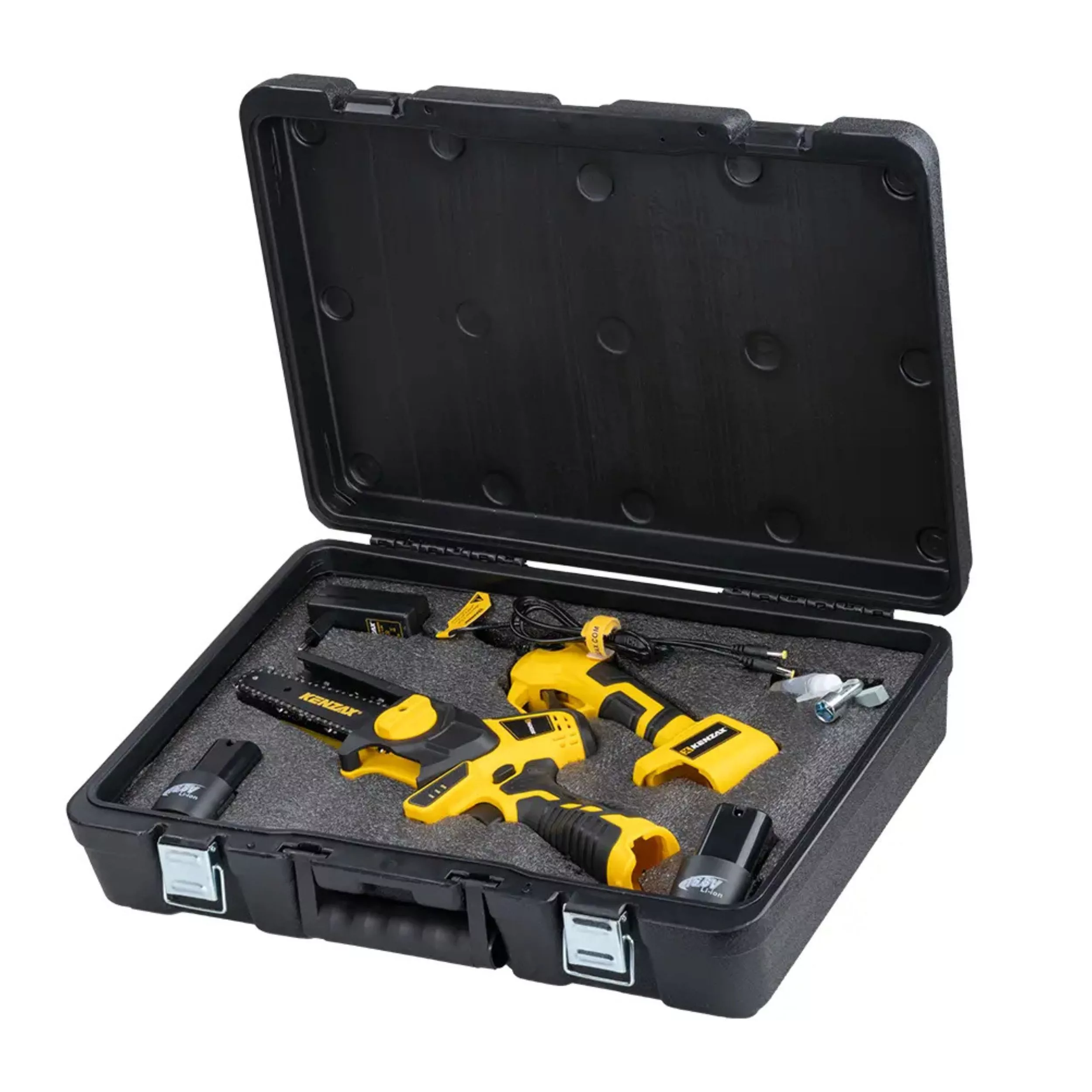 ست اره زنجیری و قیچی شارژی 16.8 ولت کنزاکس مدل 8740