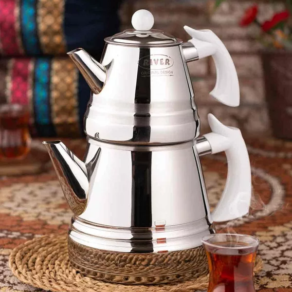 ست کتری و قوری ریور مدل هرمی TP2173 گنجایش کتری 3 لیتر گنجایش قوری 1 لیتر