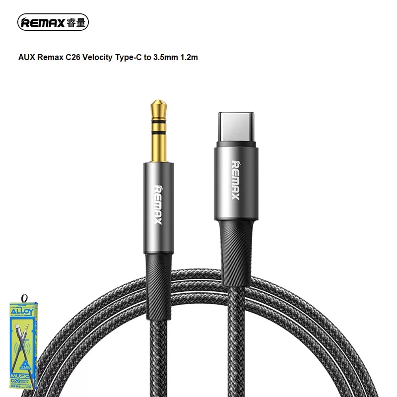 مبدل USB-C به AUX ریمکس مدل C26 طول ۱.۲ متر