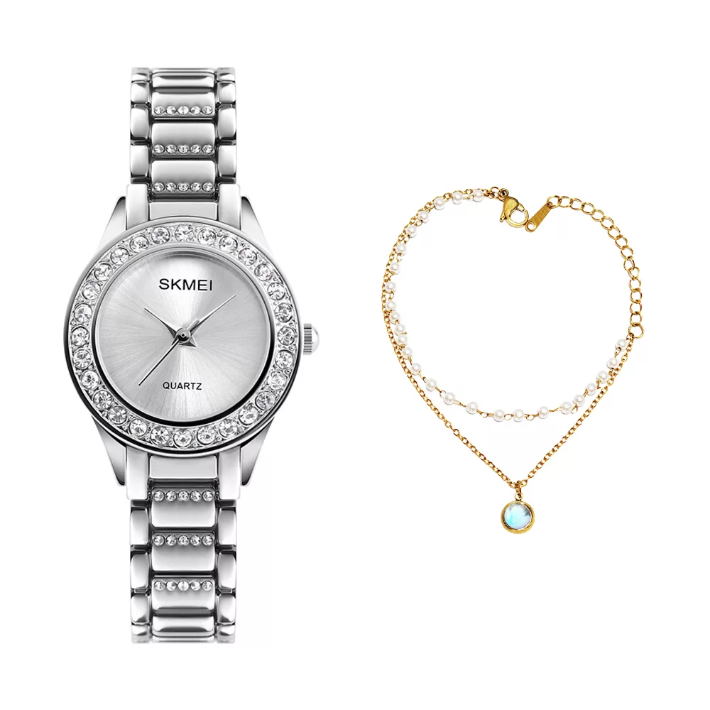 ساعت مچی عقربه‌ای کوارتز زنانه اسکمی مدل 1262SI به همراه دستبند