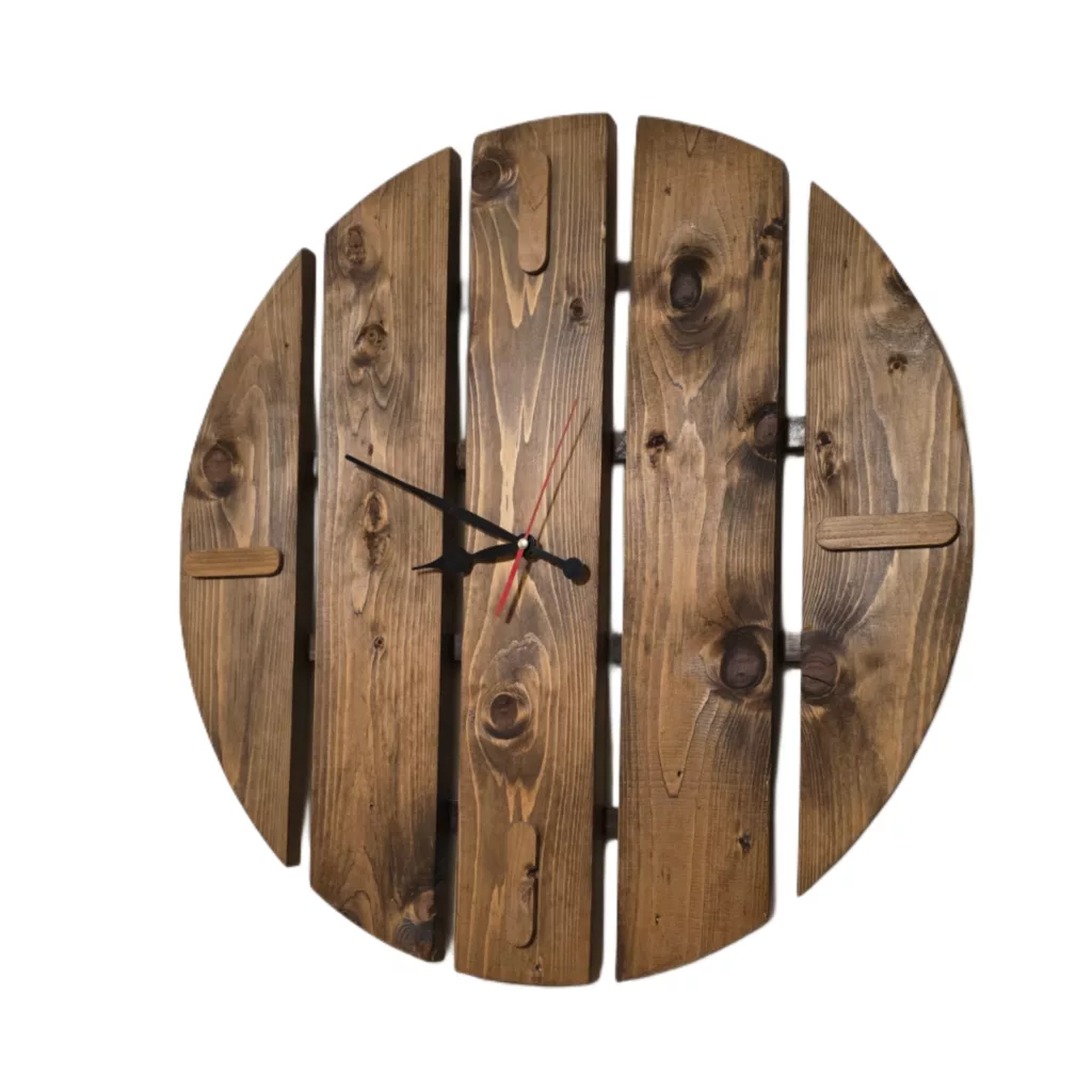 ساعت دیواری مدل مارچوبه چوبی کد 70