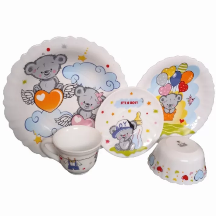 سرویس غذاخوری 5 تکه کودک پارس اپال مدل پسر کد  00773