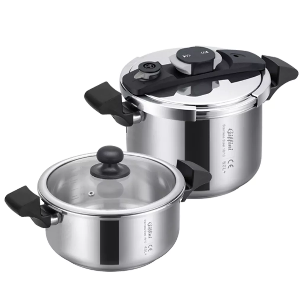 زودپز دوقلو جی فی نی مدل DS-22 گنجایش 6 و 4 لیتری