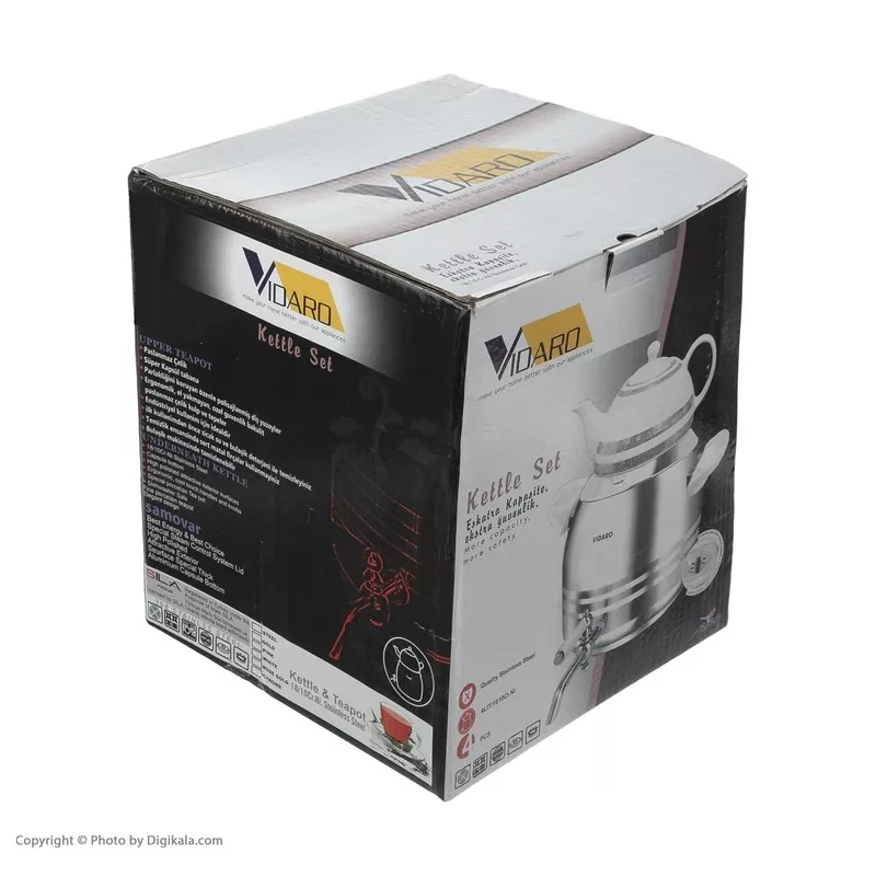 ست کتری و قوری ویدارو مدل V-3507 گنجایش کتری 6 لیتر گنجایش قوری 0.9 لیتر