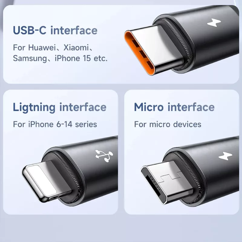 کابل تبدیل USB به MicoUSB/ USB-C / لایتنینگ مک دودو مدل CA-579 طول 1.2 متر