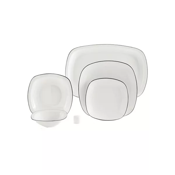 سرویس غذاخوری 77 پارچه چینی زرین ایران طرح استریم درجه یاسمن