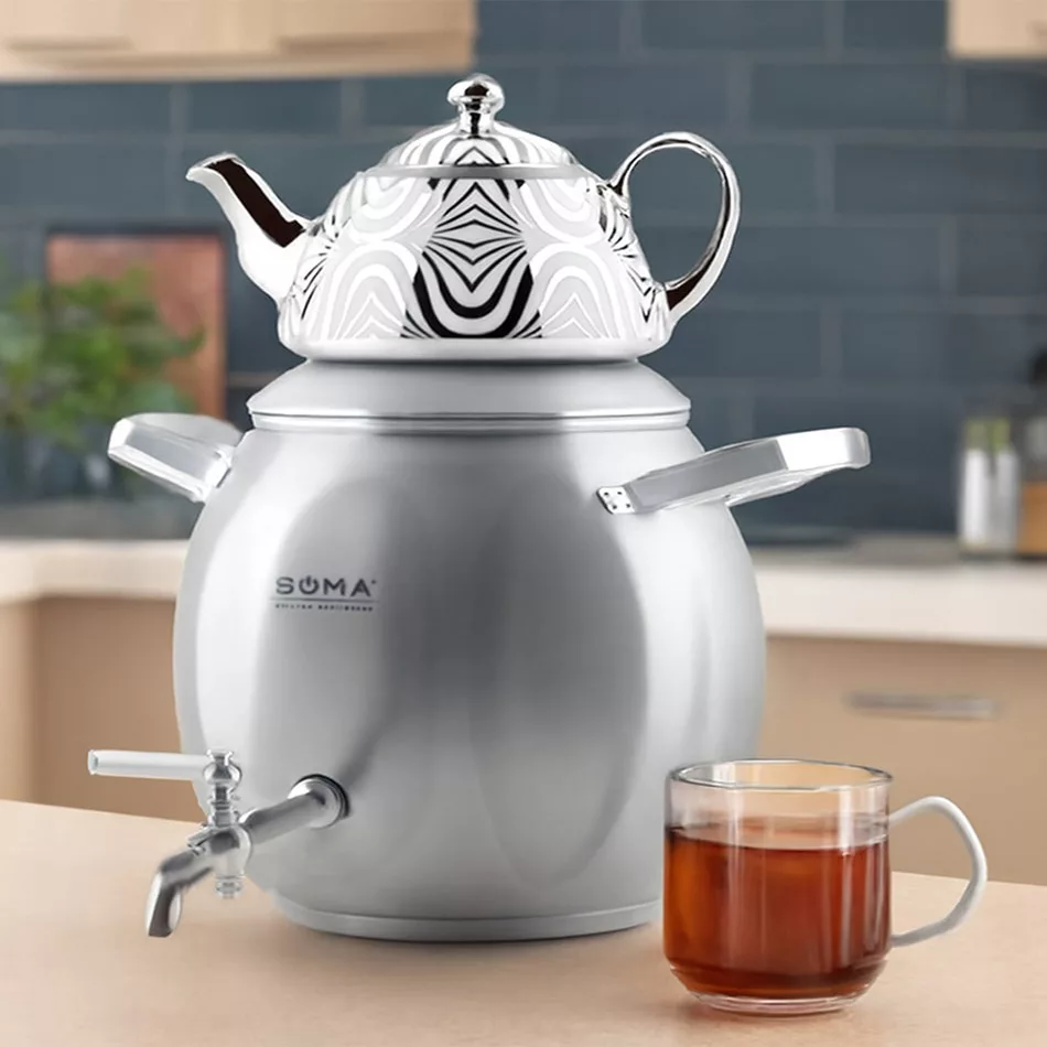 ست کتری و قوری سوما مدل so-7117 گنجایش کتری 6 لیتر گنجایش قوری 1/5 لیتر