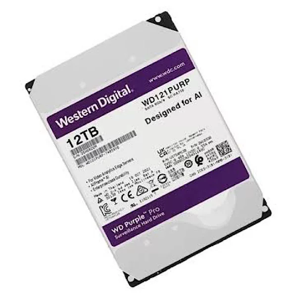 هارد دیسک اینترنال وسترن دیجیتال با رابط SATA 3.0 مدل WD121PURZ ظرفیت 12 ترابایت