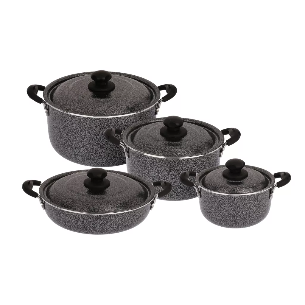 سرویس قابلمه و تابه تفلون 8 پارچه عروس مدل 006