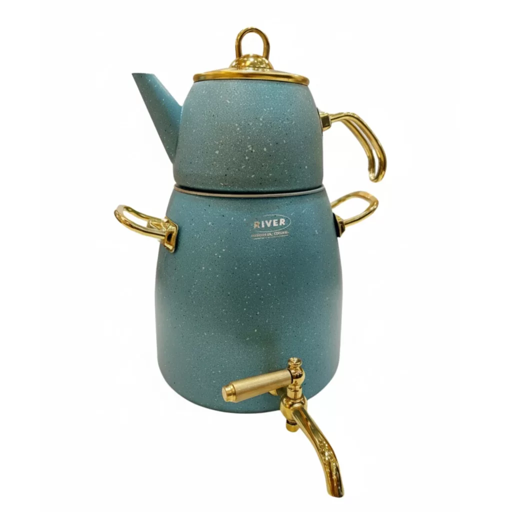 ست کتری و قوری ریور مدل شیردار کد TP5831 گنجایش کتری 4.5 لیتر گنجایش قوری 1.2 لیتر