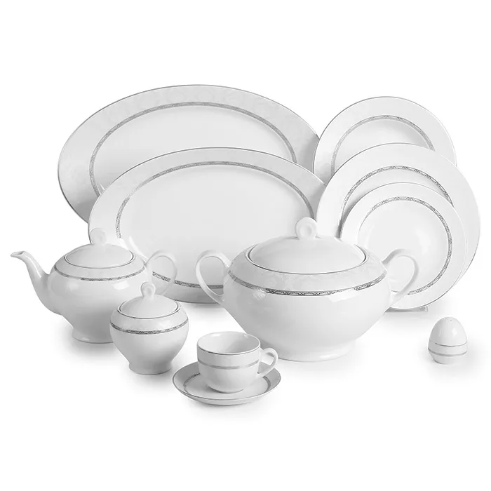 سرویس غذاخوری 102 پارچه چینی زرین ایران طرح هدیه پلاتینی درجه یک