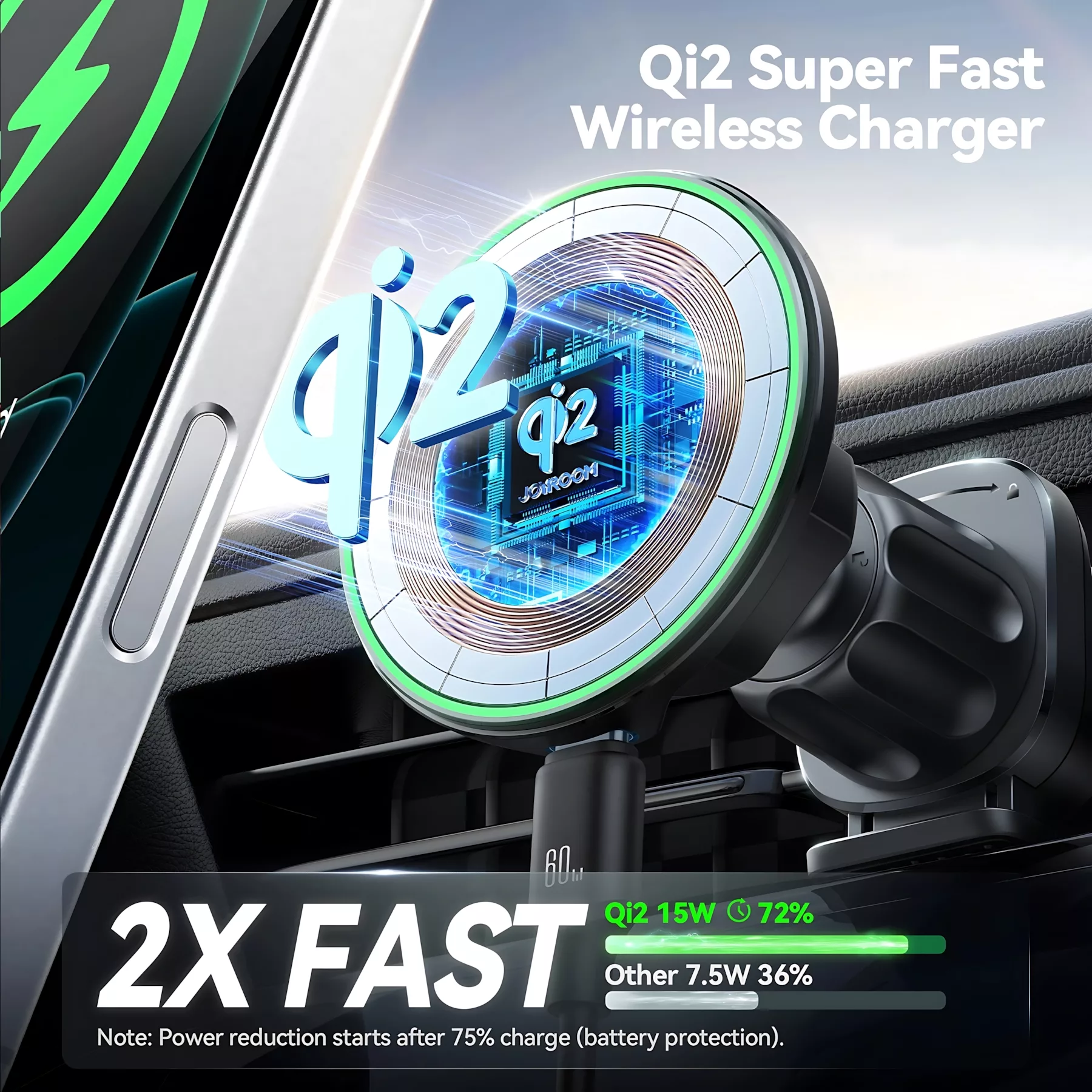 پایه نگهدارنده و شارژر بی سیم گوشی موبایل جوی روم مدل JR-ZS412