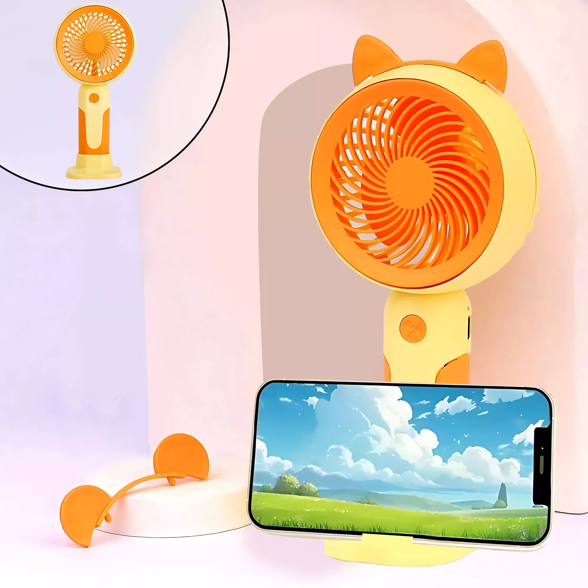 پنکه شارژی مدل گربه ظرفیت 400 میلی آمپر ساعت