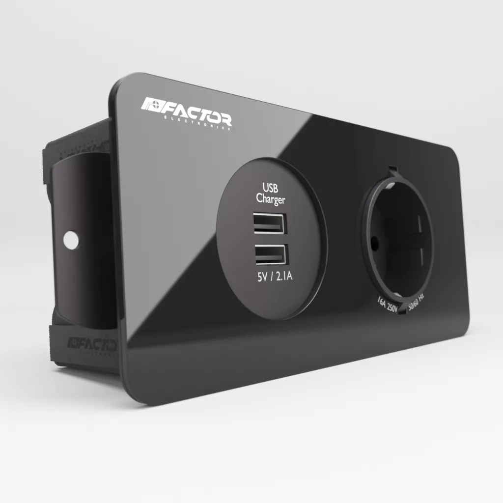 چندراهی برق و شارژر توکار فکتور مدل FPO-2