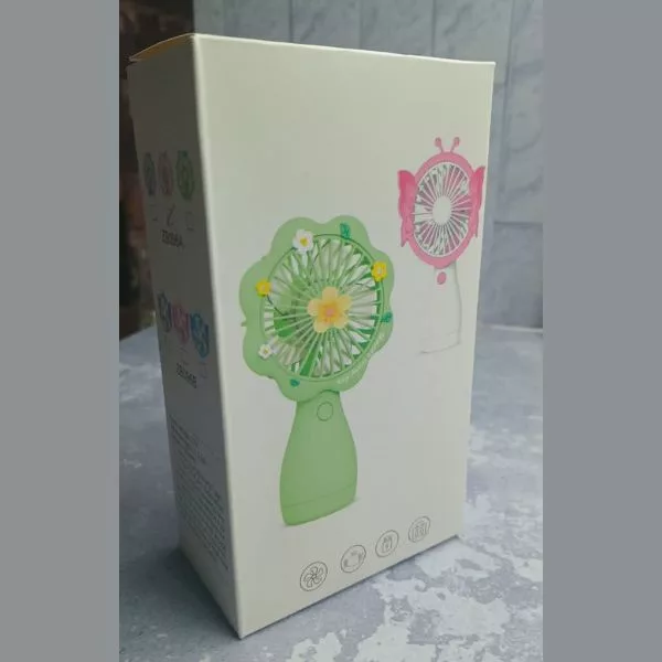 پنکه شارژی مدل همراه ZB096A طرح گل ظرفیت 250 میلی آمپر بر ساعت