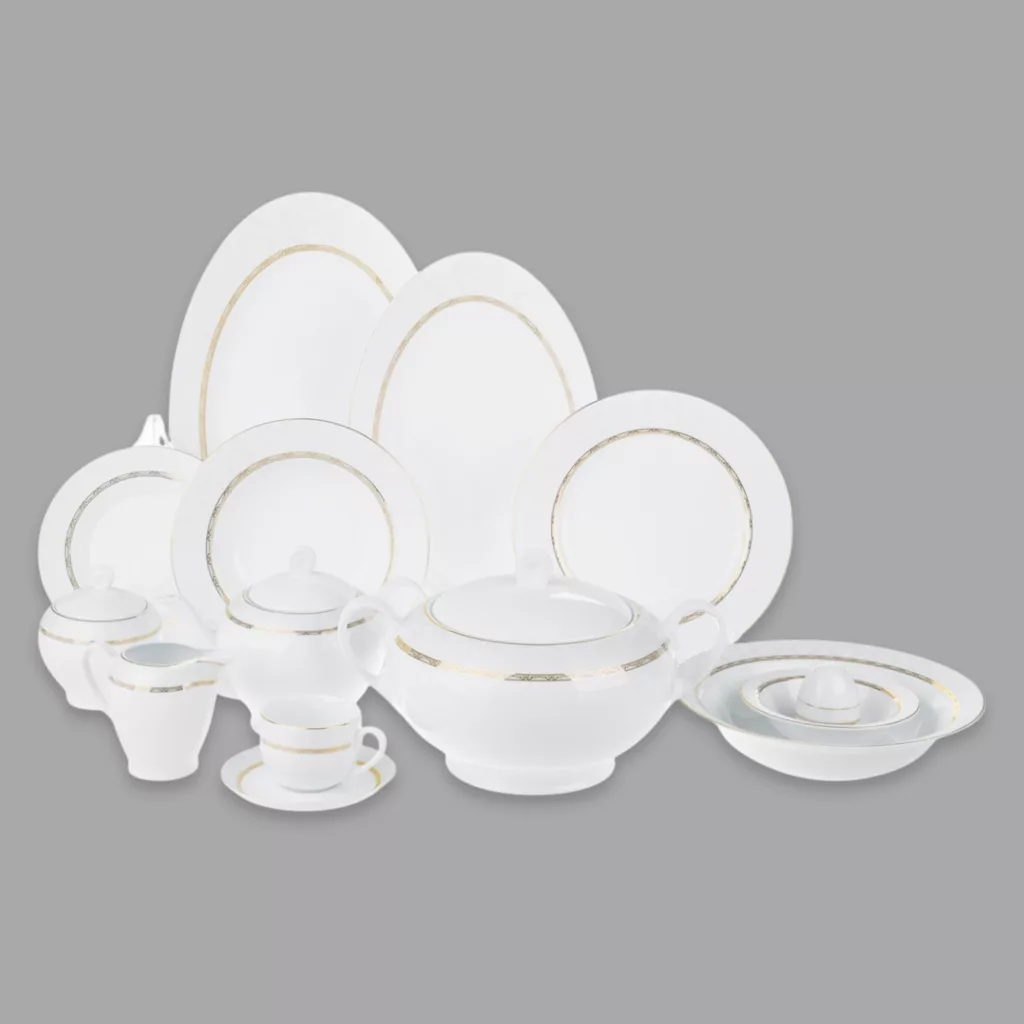 سرویس غذاخوری 102 پارچه 12 نفر چینی زرین ایران مدل Hadiye سری ایتالیا اف درجه یک