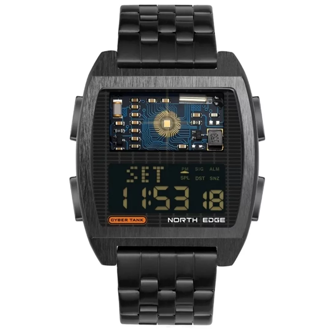 ساعت هوشمند 41 میلی متری نورث اج مدل CYBER TANK با بند استیل