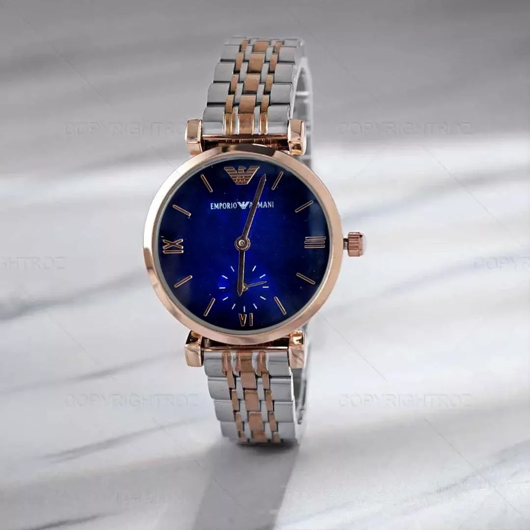 ساعت مچی عقربه‌ای کوارتز زنانه مدل زیرثانیه دو موتور فعال کد 002