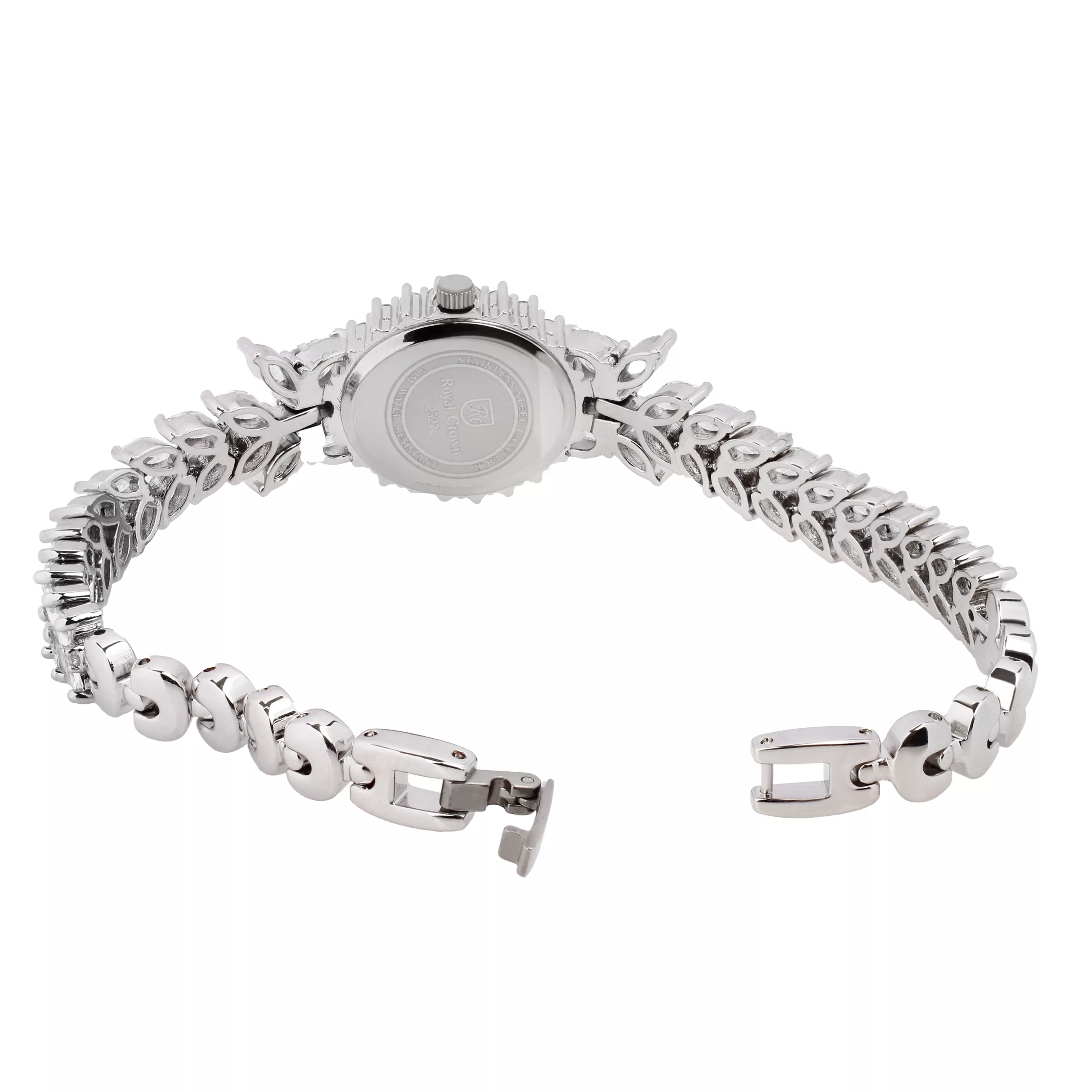 ساعت مچی عقربه ای زنانه رویال کرون مدل سیلور نگین کاری