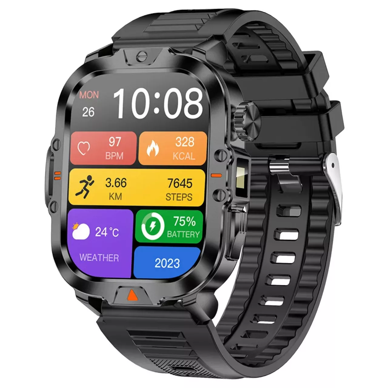 ساعت هوشمند 2.01 اینچی دیبت ویر مدل Rough Neck V17 با بند سیلیکونی