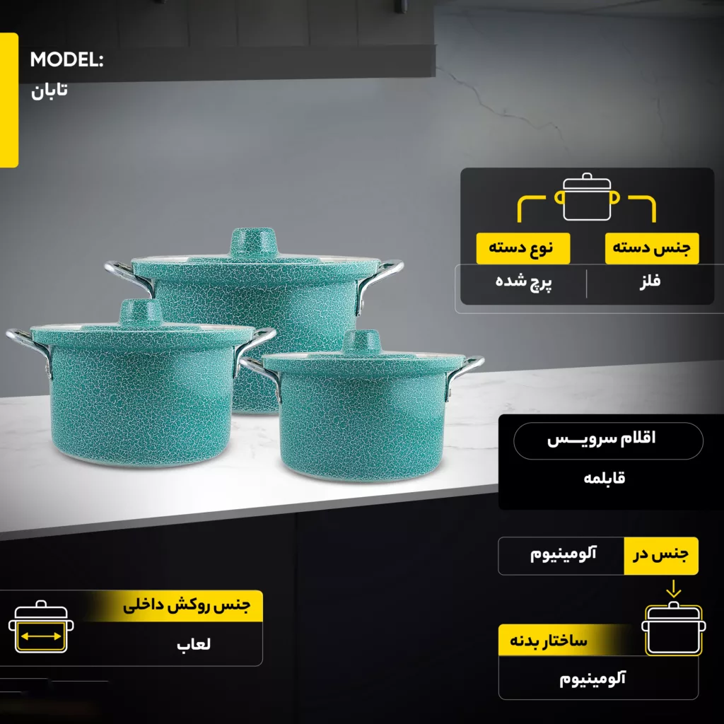 سرویس قابلمه 8 پارچه مدل تابان