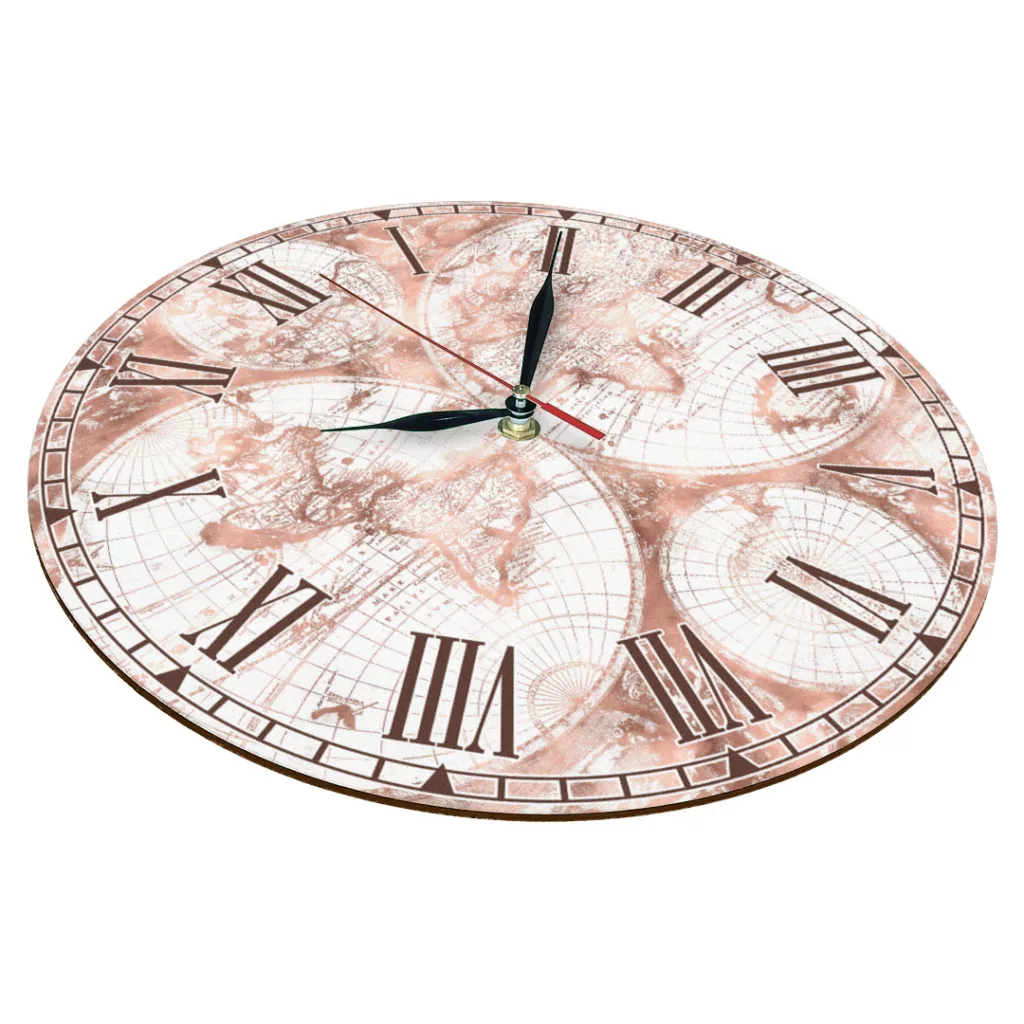 ساعت دیواری طرح نقشه قدیمی جهان کد 1325