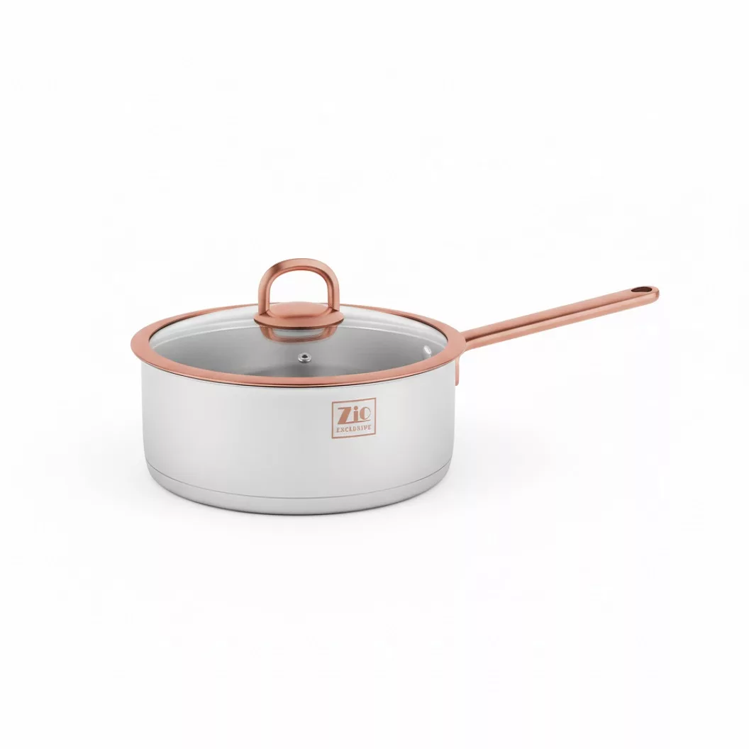 سرویس قابلمه و تابه استیل  9 پارچه بازرگانی زیو مدل 1390 رز گلد