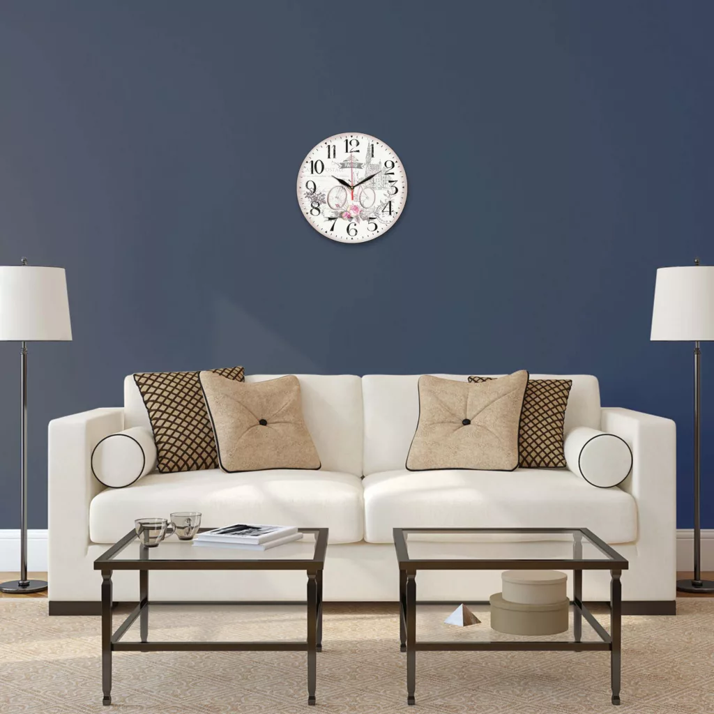 ساعت دیواری مدل 1115 طرح دوچرخه و گل