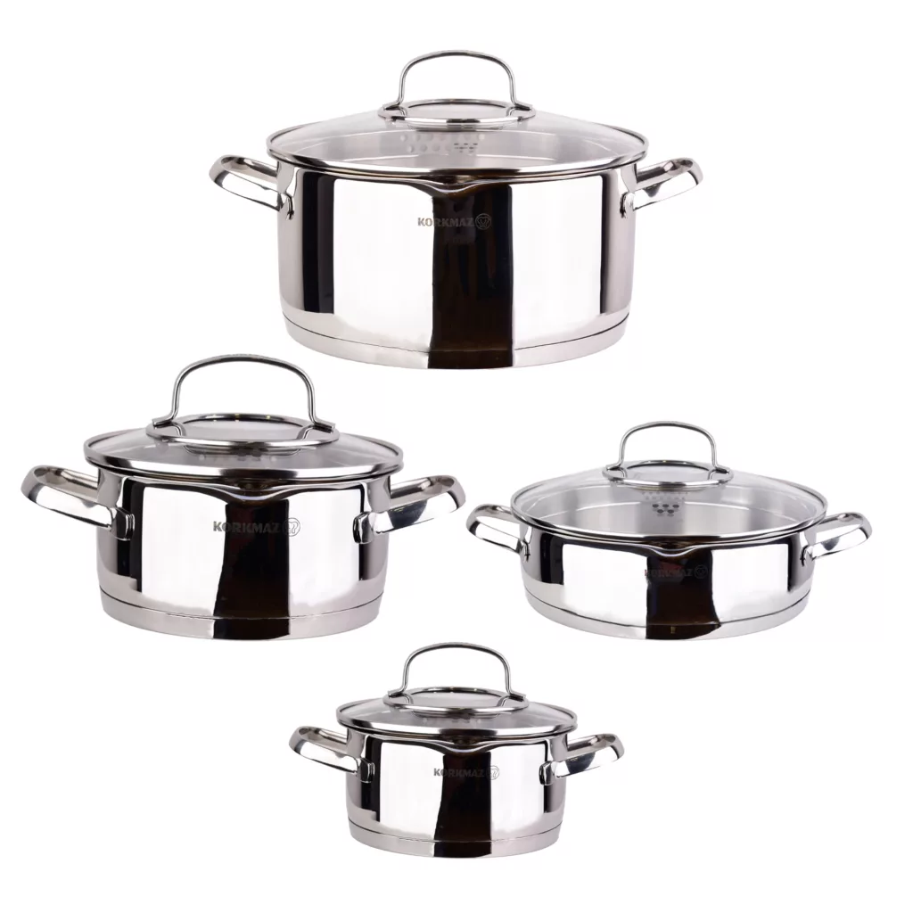 سرویس قابلمه تابه استیل 8 پارچه کرکماز مدل Steama کد 1999
