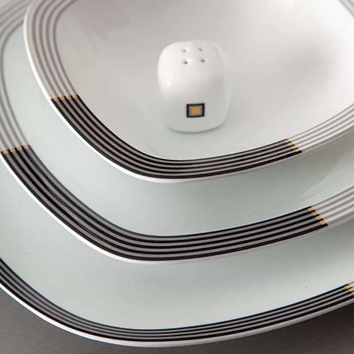 سرویس غذاخوری 98 پارچه 12 نفره چینی زرین ایران مدل  کواترو وگاس اوریت درجه عالی