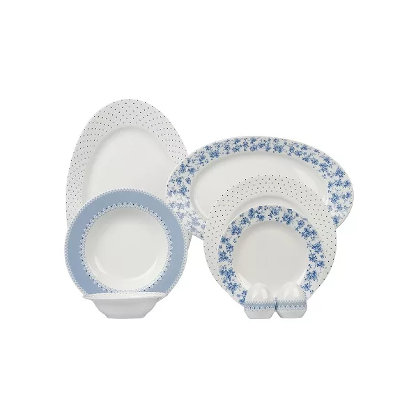 سرویس غذاخوری 28 پارچه 6 نفر چینی زرین ایران مدل ایتالیا اف نیلوانا درجه عالی