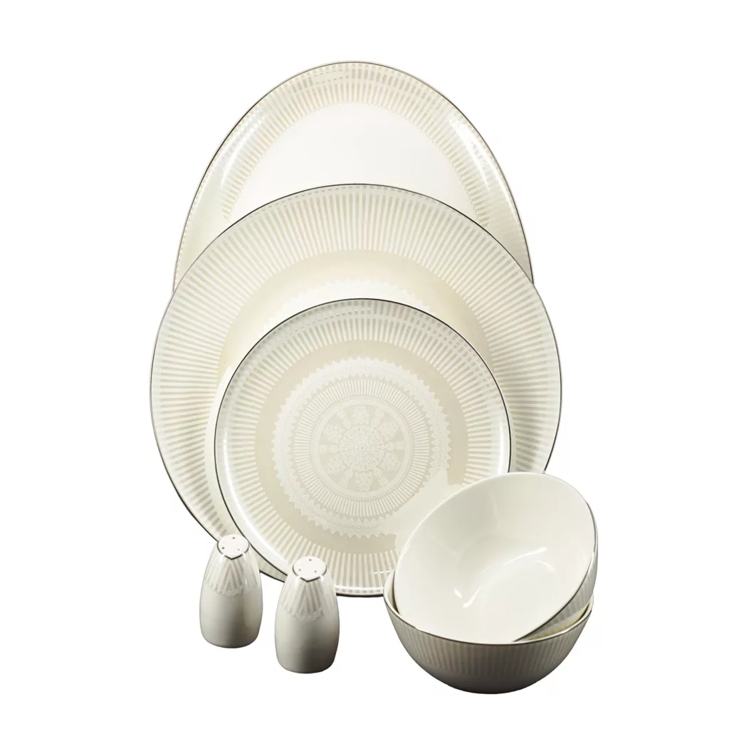 سرويس غذاخوری 28 پارچه دینوا ساینا مدل 24018 لوستر فول دکور