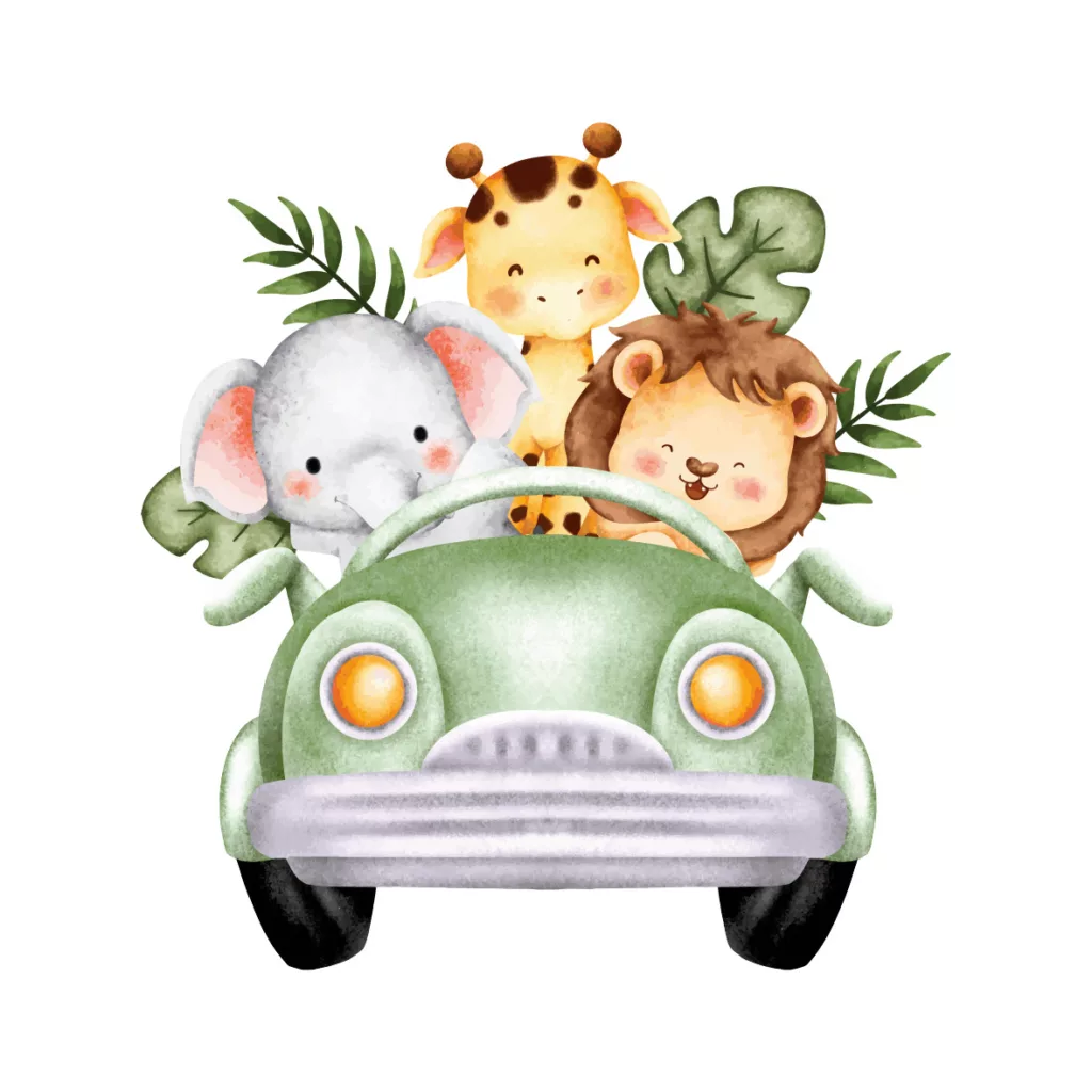 چراغ خواب اتاق کودک مدل نور مخفی طرح ماشین حیوانات کد  lu014