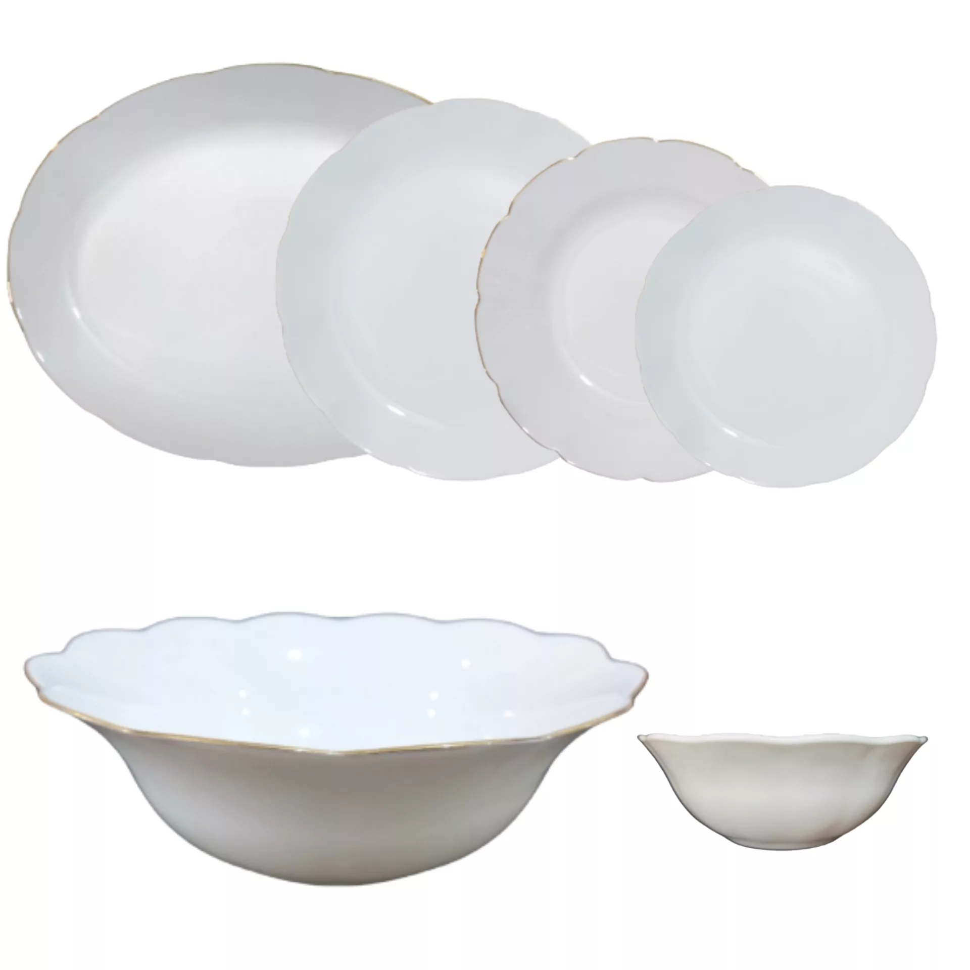 سرویس غذاخوری 26 پارچه مدل نیلوفری دور طلا