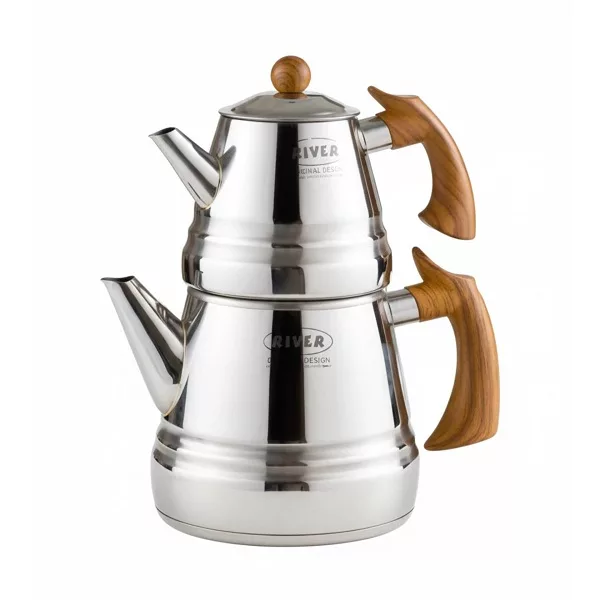 ست کتری و قوری ریور مدل هرمی TP2173 گنجایش کتری 3 لیتر گنجایش قوری 1 لیتر