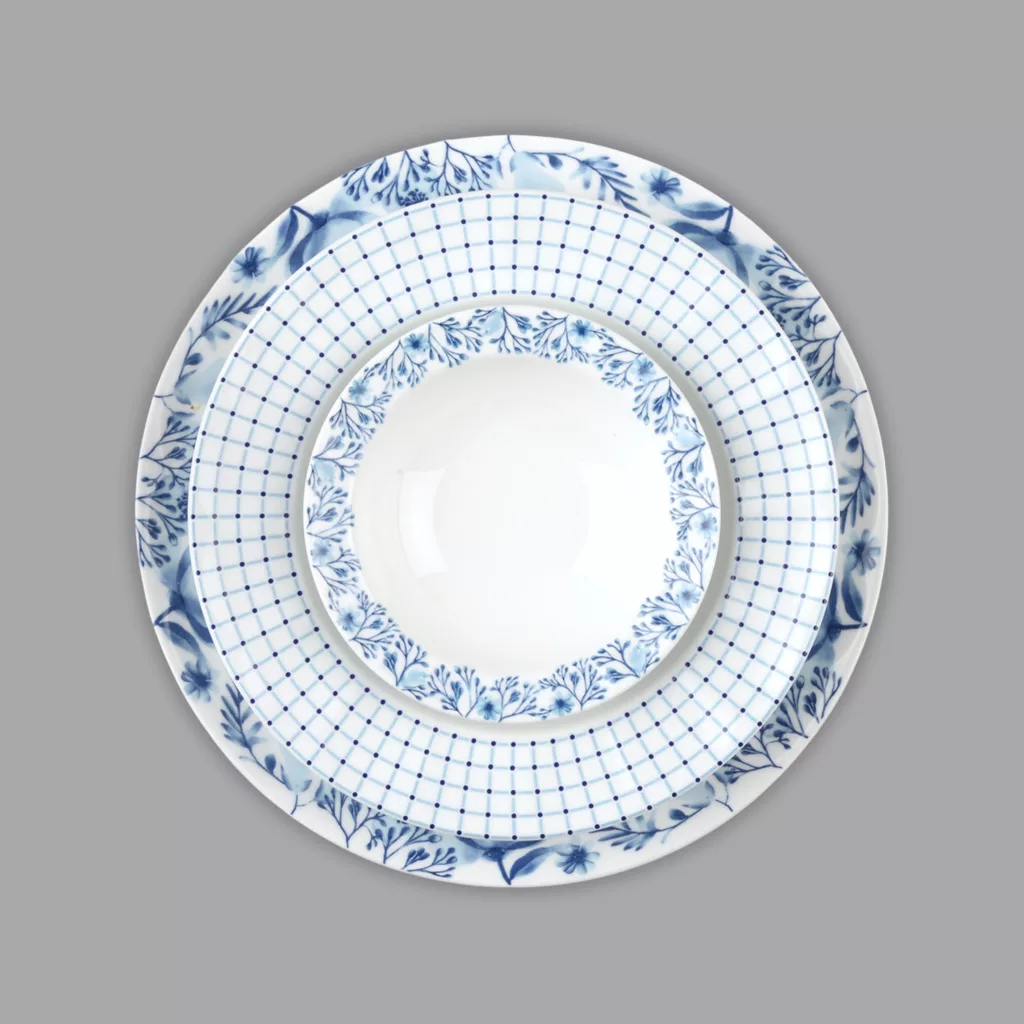 سرویس غذاخوری 29 پارچه 6 نفر چینی زرین ایران مدل نئوکلاسیک آراگل درجه یک