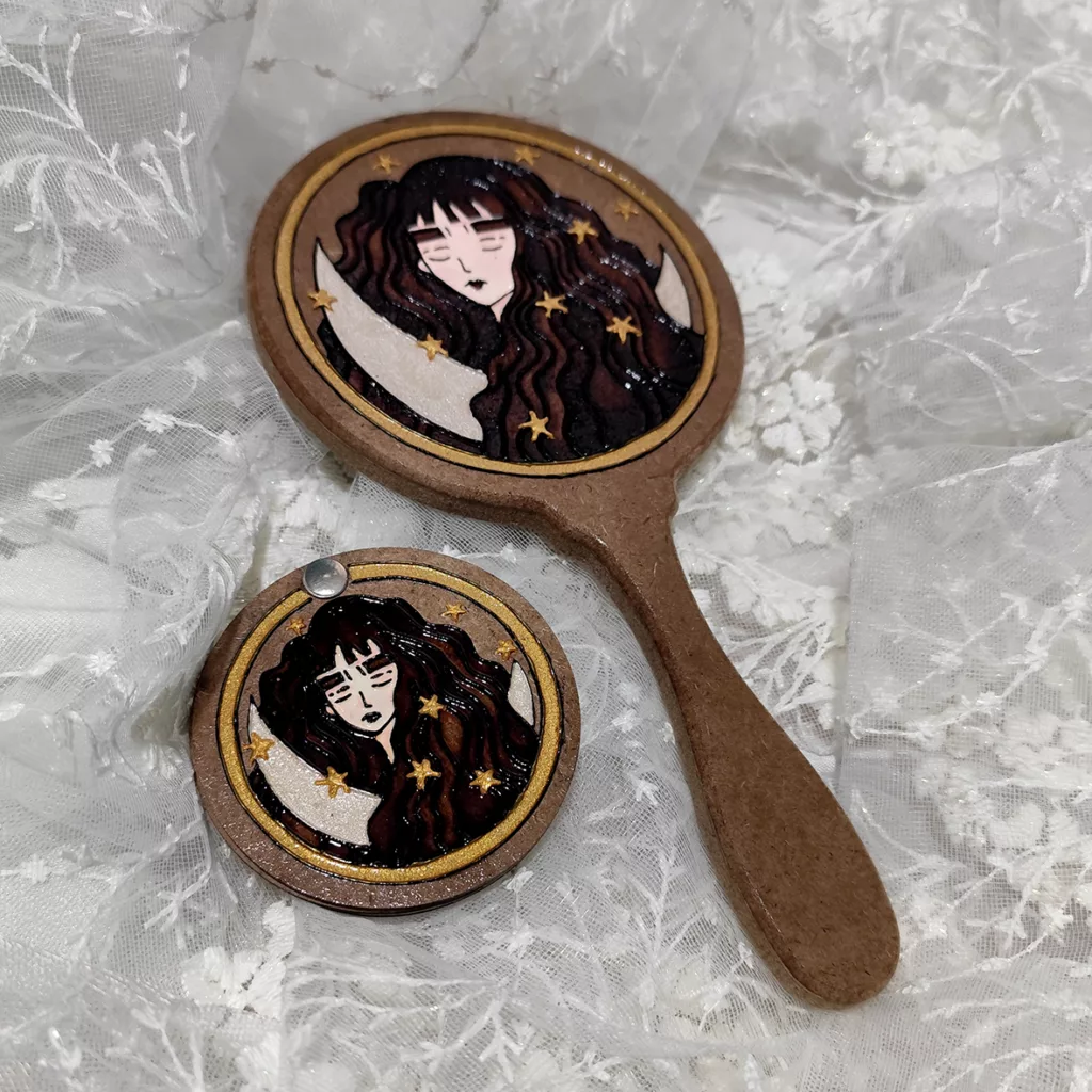 آینه آرایشی مدل روجا به همراه آینه جیبی