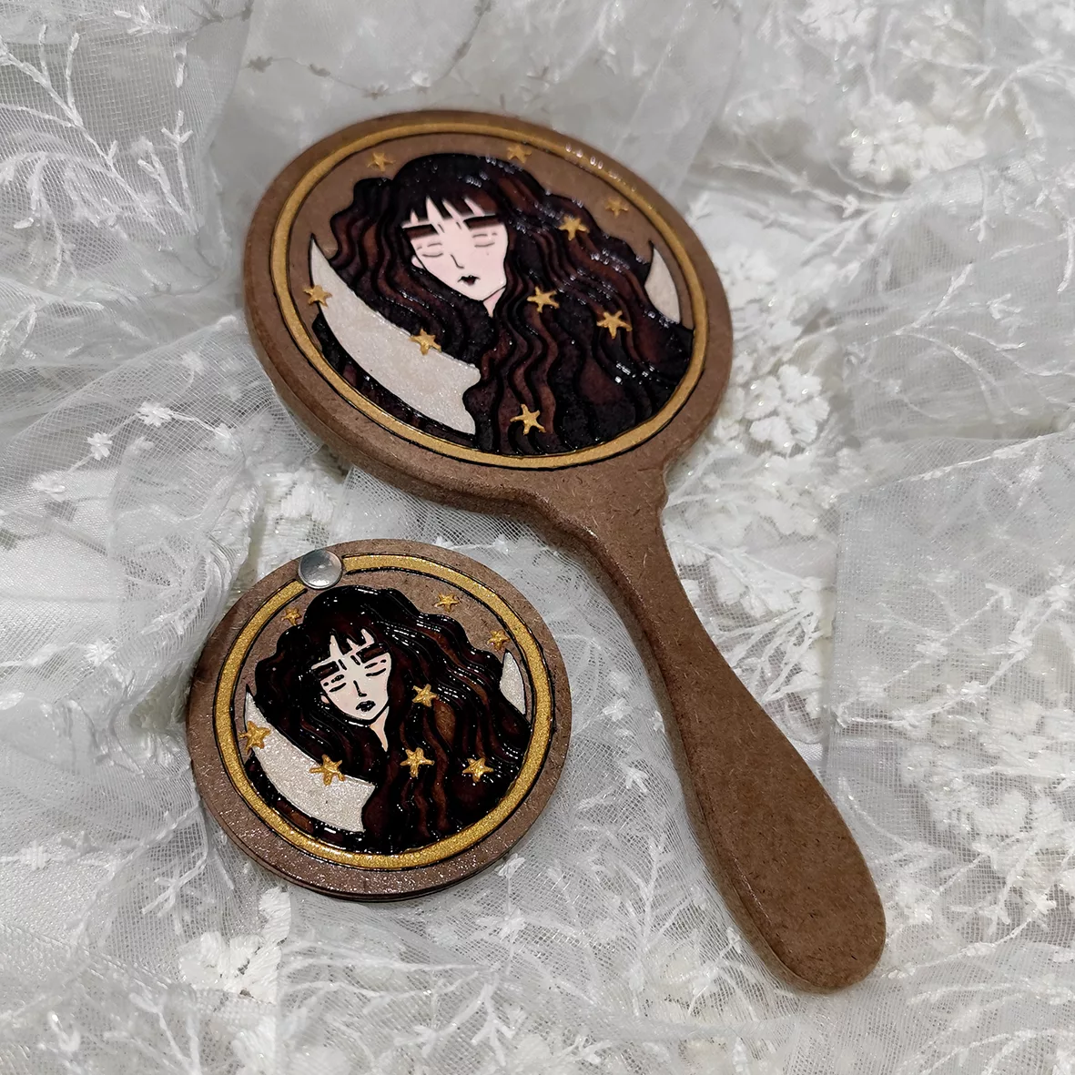 آینه آرایشی مدل روجا به همراه آینه جیبی