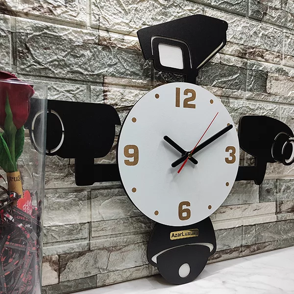 ساعت دیواری آذرلاکچری مدل دوربین مداربسته کد Sec01