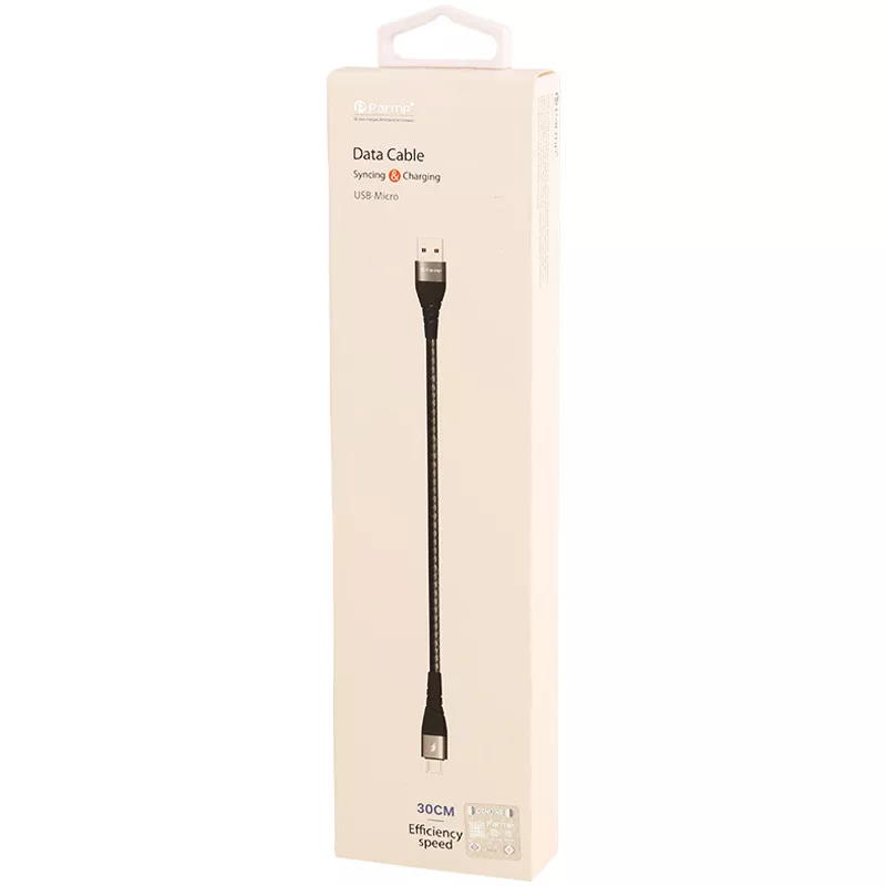 کابل تبدیل USB به MicroUSB پارمپ مدل Efficiency Speed طول 0.3 متر