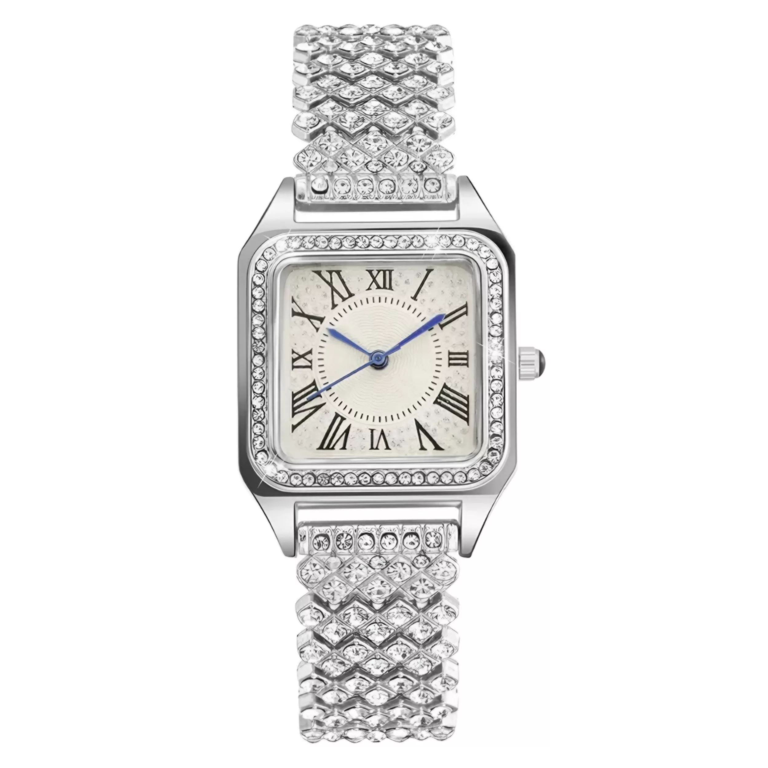 ساعت مچی عقربه ای زنانه مدل دور نگین بند فول نگین دستبندی کد 1